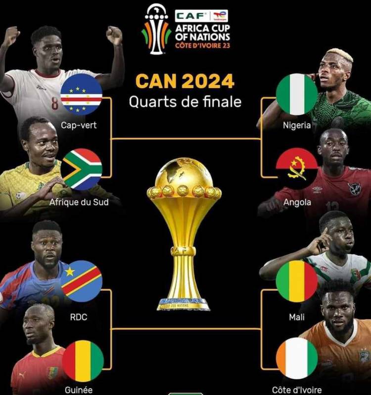 CAN 2024: La RDC face à la Guinée, Côte d'Ivoire-Mali... Tout sur les quarts de finale 