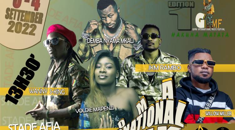 Goma International Muzik Festival : Wanny S-King, Willow Miller, Demba Nyama Mkali, Voldie Mapenzi et Jkm Rambo à l'affiche pour faire bouger tout Goma !