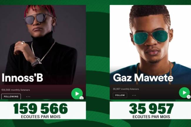 Les chiffres de Spotify d'Innoss'B contre ceux de Gaz Mawete enflent la toile !