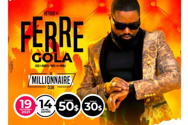 Ferre Gola signe son retour sur scène avec un concert au Millionnaire Club le 19 septembre