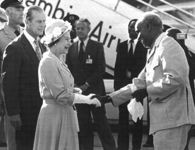 Kenneth Kaunda et Elizabeth II 